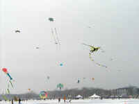 The Baby flying over the frozen lake in Wisconsin.