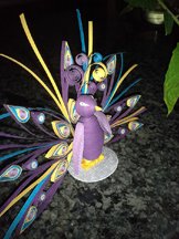 quilled peacock side view