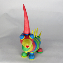 Quilled prehistoric creature head