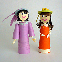 Charmayne's quilled finger puppet girls