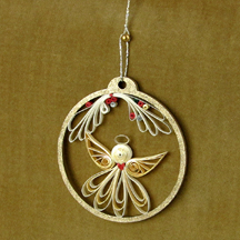 quilled ring angel ornament