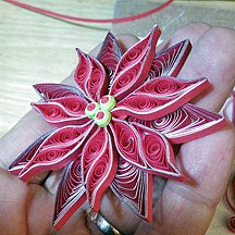 Quilled silver edged Poinsettia