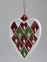 quilled Christmas heart ornament