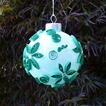 quilled glass ornament