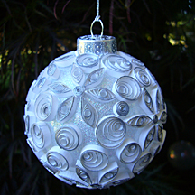 quilled glass ornament