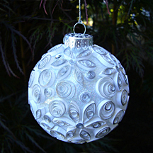 quilled glass ornament