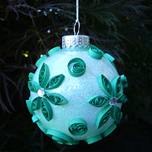 quilled glass ornament