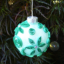 quilled glass ornament