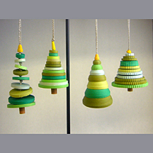 set of 4 Christmas trees