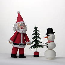 Quilled Santa and Snowman