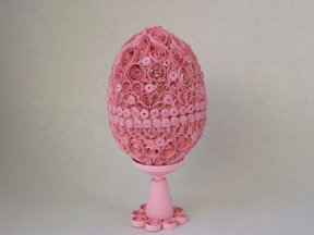 quilled pink egg container