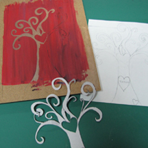 getting started on the quilled heart tree