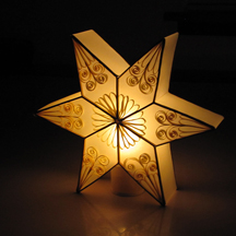 quilled star lantern lit