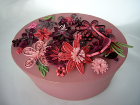 pink quilled box lid