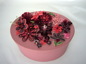 pink quilled box lid