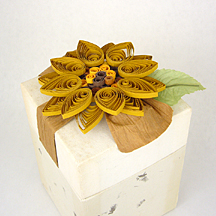 recycled  box with quilled sunflower