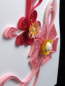 quilled flower card close-up