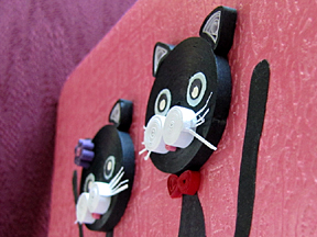 Marianne's quilled cat card close-up