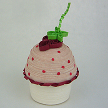 quilled strawberry cupcake