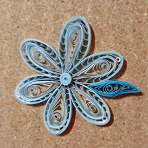 blue gilded quilled flower