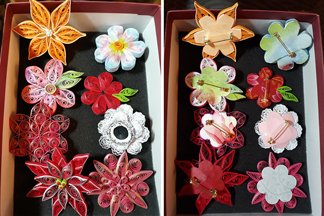 quilled brooches