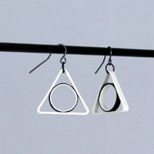 triangle and circle quilled earrings