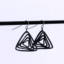 black triangles quilled earrings