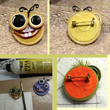 quilled monster jewelry clasp