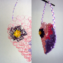 my quilled heart flower and hanger