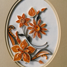 quilled orange flowers close-up