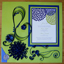 quilled wedding invitation