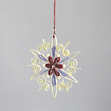 cream, red, purple quilled snowflake