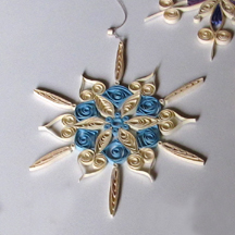 cream and blue quilled snowflake