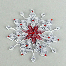 quilled snowflake with red rhinestones