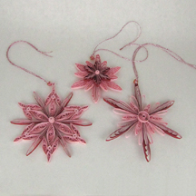 set of 3 quilled snowflakes