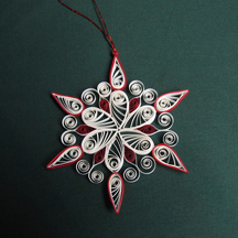 quilled red snowflake